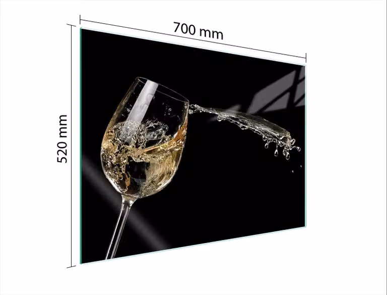 Piatto Di Protezione In Vetro Per Il Cuore 70X52 Vino