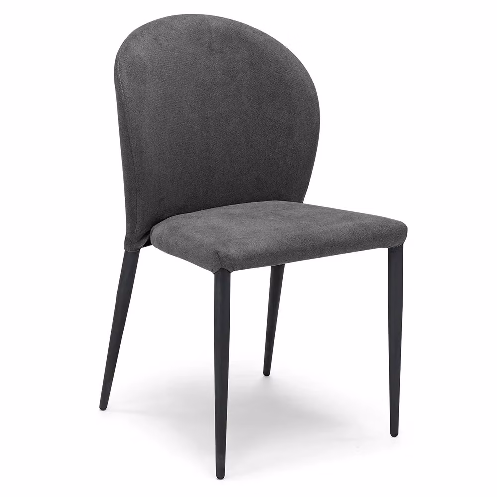 Set di 6 sedie da pranzo moderne Redokasa con rivestimento in tessuto idrorepellente e gambe in metallo, disponibili nei colori Grigio o Turchese, L/P/H: 48 x 58 x 86,5 cm – 2