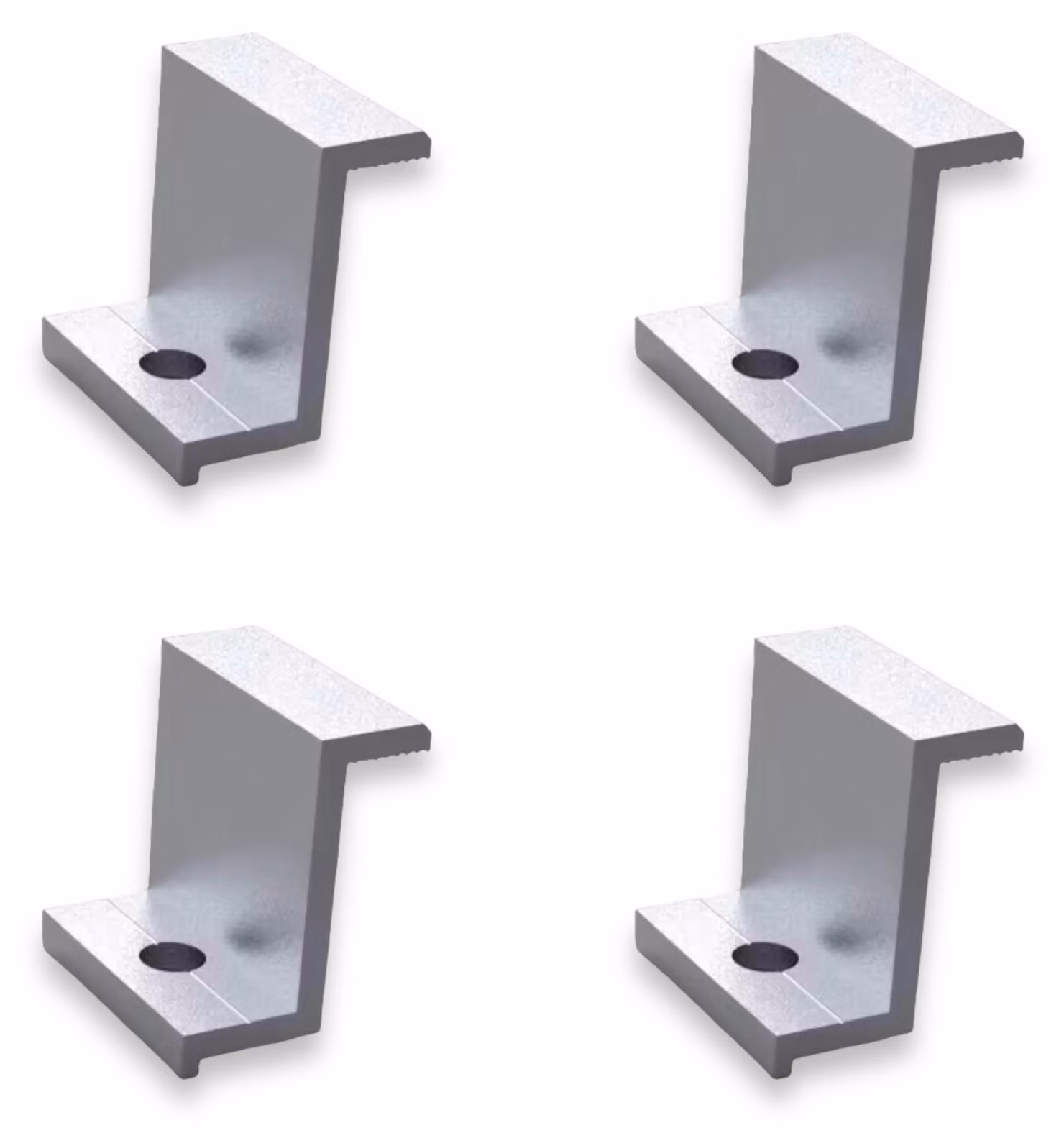 Set di 4 morsetti terminali per pannelli solari, 40 mm, in alluminio, colore argento
