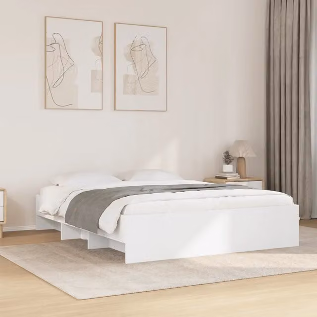 Giroletto-Struttura Letto Bianco 150x200 cm in Legno Multistrato 706591