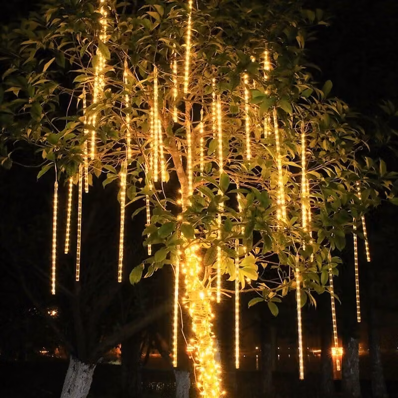 288 LED Meteor Shower Fairy Lights Impermeabile Natale Meteor Icicle luci, bianco caldo