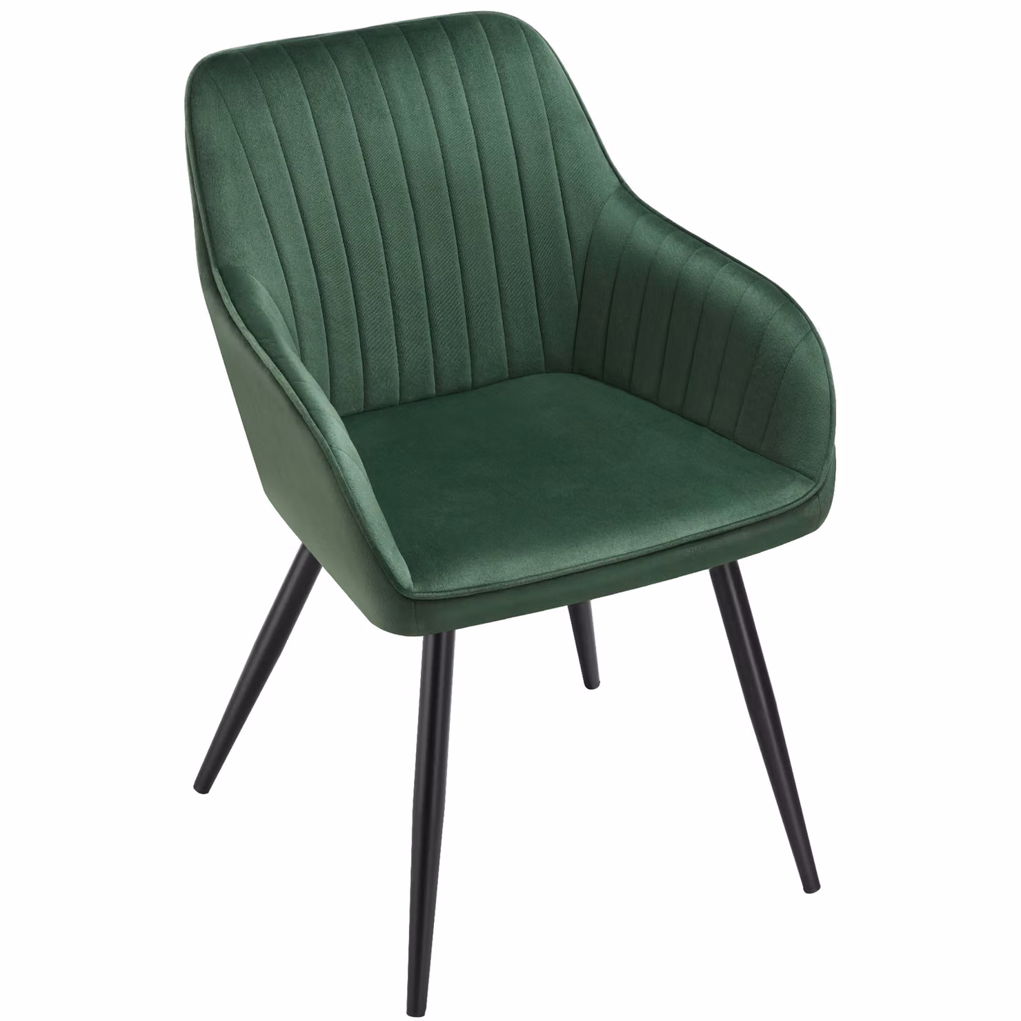 Set di 4 sedie Marilyn TecTake GmbH in velluto trapuntato, colore verde e nero, stile moderno per soggiorno o cucina – 2
