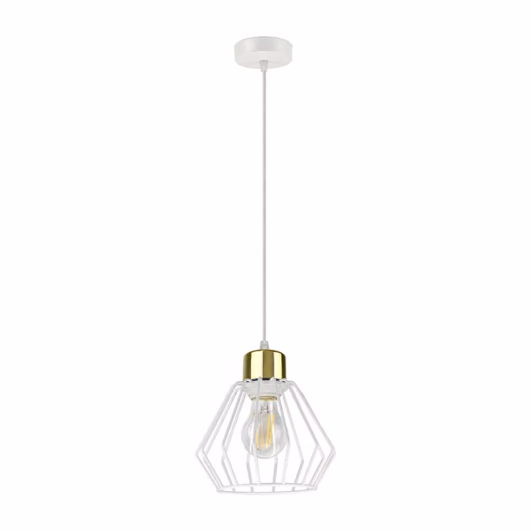 ADVITI Waya apparecchio a sospensione AD-LD-6345WE27M, E27, 60W, bianco/oro