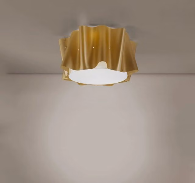 Plafoniera Moderna Folio Polilux Linea Zero Gold/Brass con 1 Luce E27