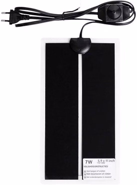 Piastra riscaldante per terrari per rettili - Piastra riscaldante per terrari - con regolatore - dimmer - per pulcini, rettili, anfibi, uccelli - 15 x 28 cm - piastra riscaldante da 7 Watt