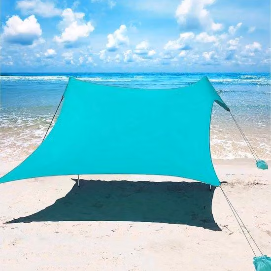 Tenda da spiaggia, protezione UV, può ospitare 4 persone, tenda da spiaggia in alluminio, 300 x 300 cm, tenda da spiaggia pop-up