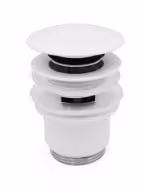 Piletta click-clack REMER con troppo pieno in ottone - Bianco Opaco