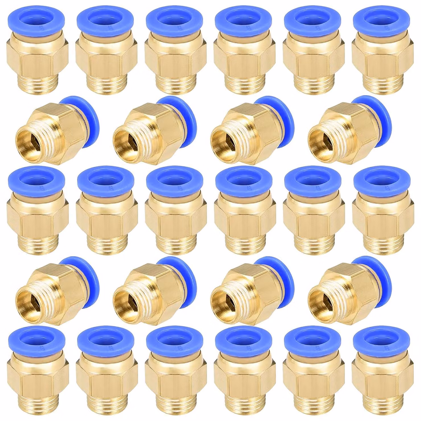 Set di 30 connettori pneumatici in ottone per apparecchiature di automazione
