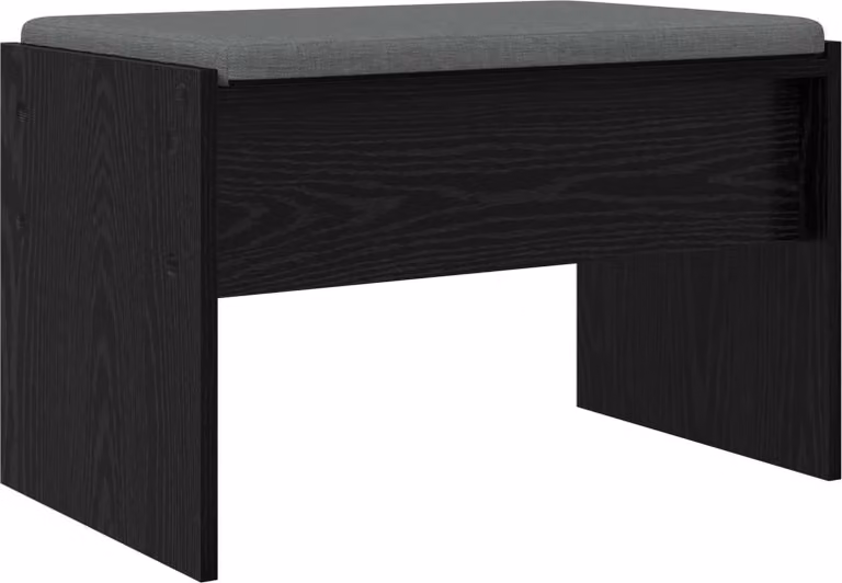 Panca per ingresso con cuscino Rovere Nero 63 x 38 x 40 cm