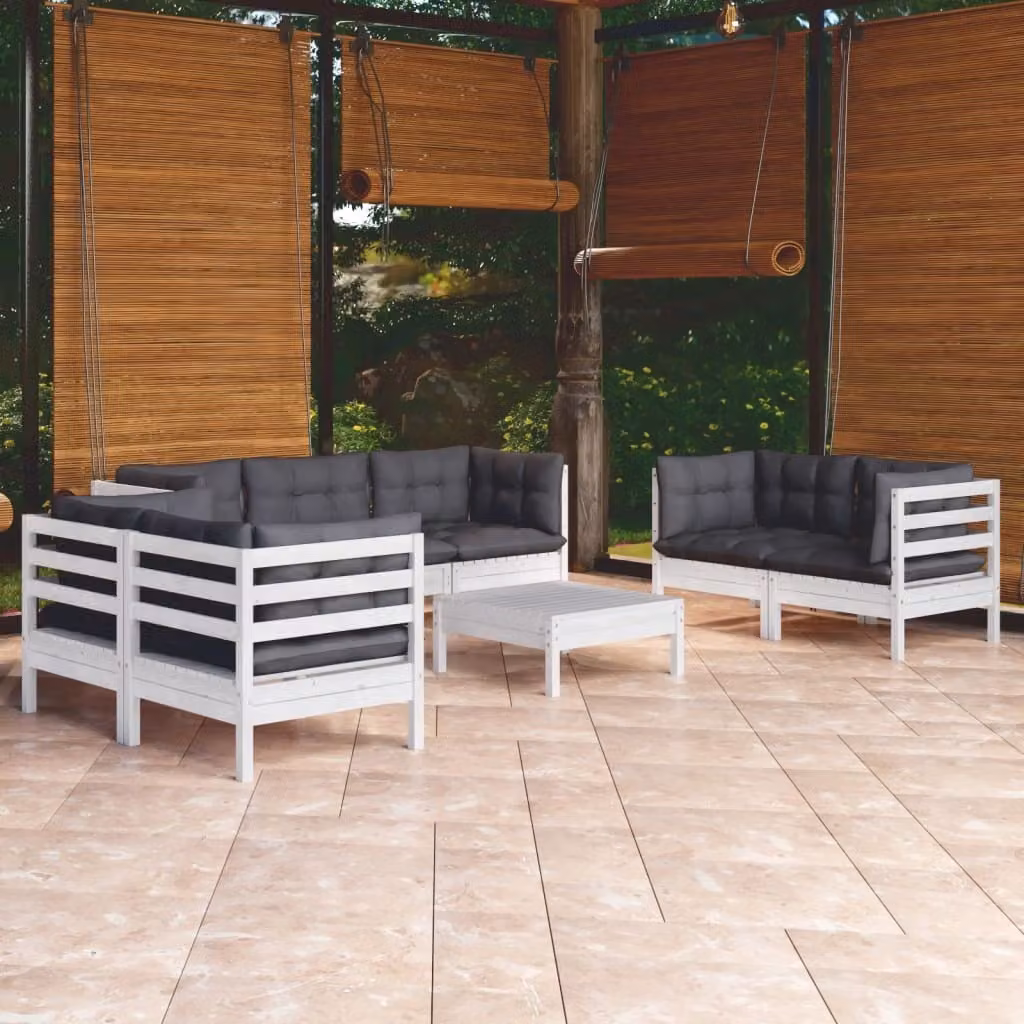 Maison Exclusive - Set Salotto da Giardino con Cuscini 8 pz Legno Massello di Pino