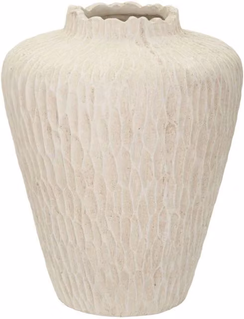 Vaso Shade medio Vikasa Home in ceramica e magnesio color beige, L/P/H: 40 x 32 x 32 cm