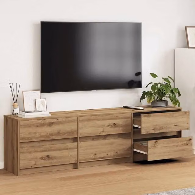 Unità TV 2 pz Rovere artigianale Legno ingegnerizzato 3385629