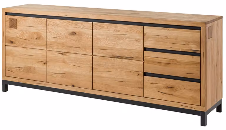 MASSIVMOEBEL24 | credenza in legno di Quercia Selvatica 210x45x85 quercia naturale oliato VILLANDERS #152
