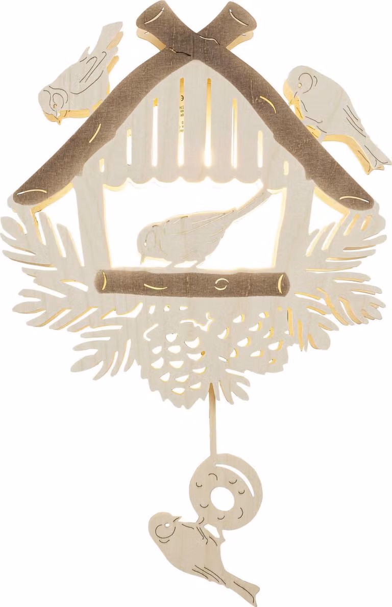 Pannello decorativo per finestre con motivo di mangiatoia per uccelli, illuminazione a LED, stile naturale, dimensioni 26x40x4 cm, nuovo