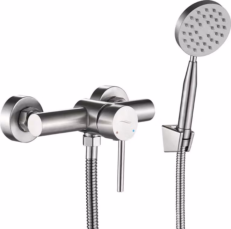 Miscelatore doccia a parete con set doccia argento NOIA BNK_241D