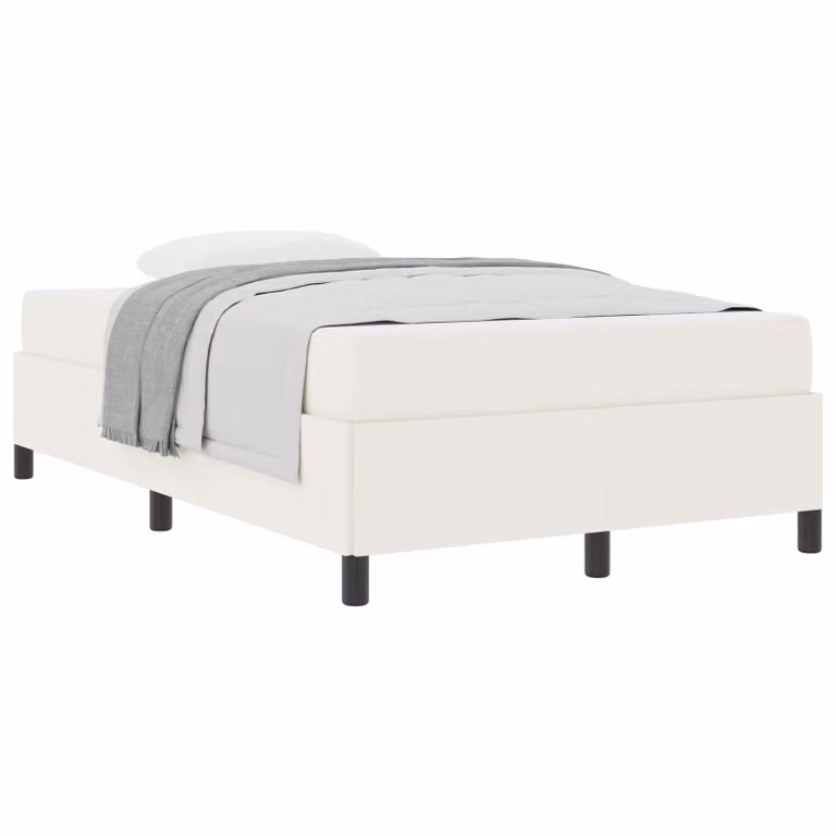 Struttura del letto con materasso vidaXL in tessuto beige e bianco, L 120 x P 200 cm