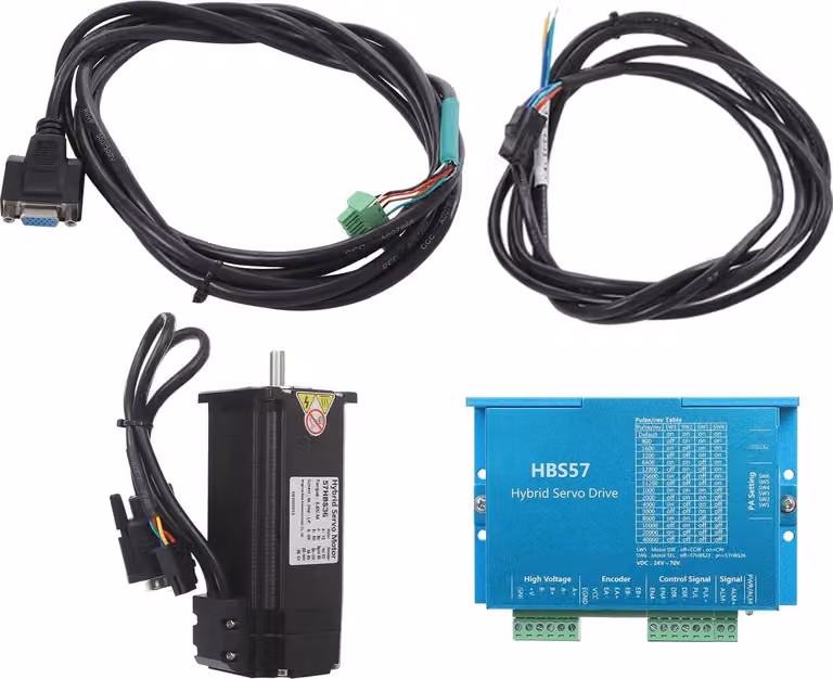 Set motore passo-passo - Controllo driver - Closed-Loop - 24–60 V CC - Raffreddamento passivo - Alloggiamento in alluminio - Rettangolare - Nero