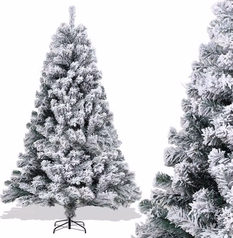 Albero di Natale artificiale Jopassy 180 cm (Ø circa 115 cm) con 860 punte e sistema di piegatura a montaggio rapido, ignifugo, con neve
