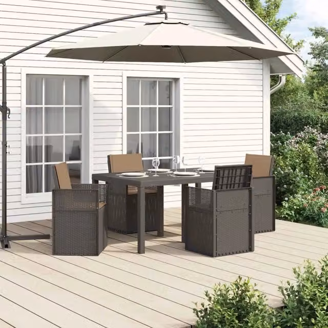 Set da Pranzo per Giardino 5 pz Grigio chiaro e Tortora PP 3430069