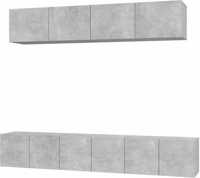 Set di Mobili Porta TV 5 pz | Armadietto TV | Mobile Porta TV Grigio Cemento in Legno Multistrato