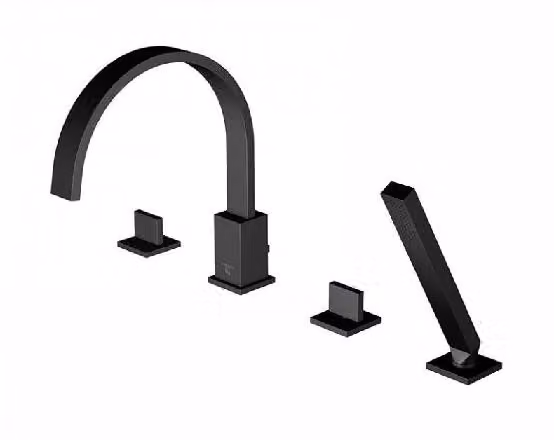 Steinberg 135 - Miscelatore per bordo vasca, installazione a 4 fori, nero opaco 135 2402 S