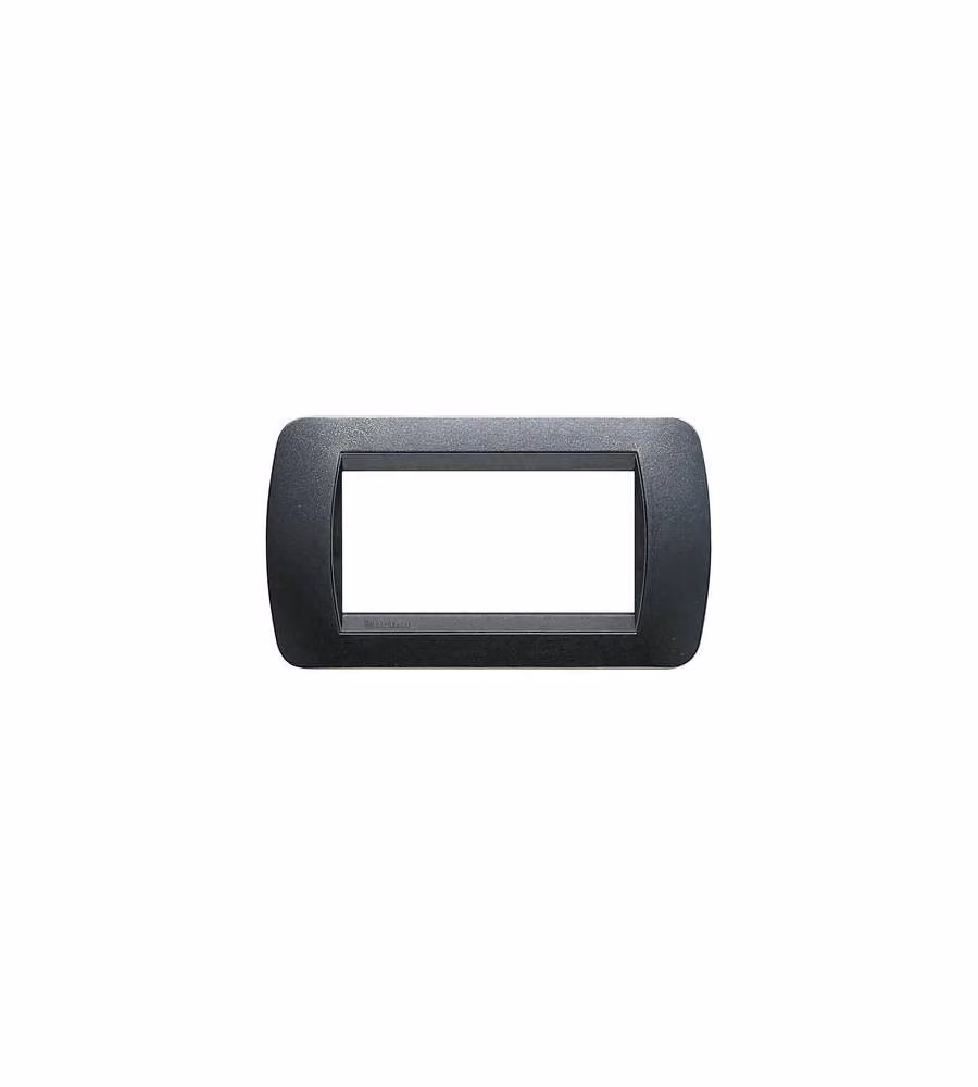 Bticino Living International - Placca 4P Plastica Acciaio Scuro