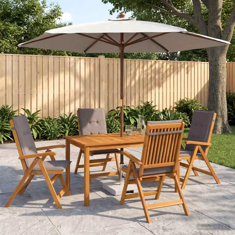 Set da pranzo da giardino vidaXL in legno di acacia naturale composto da 5 pezzi