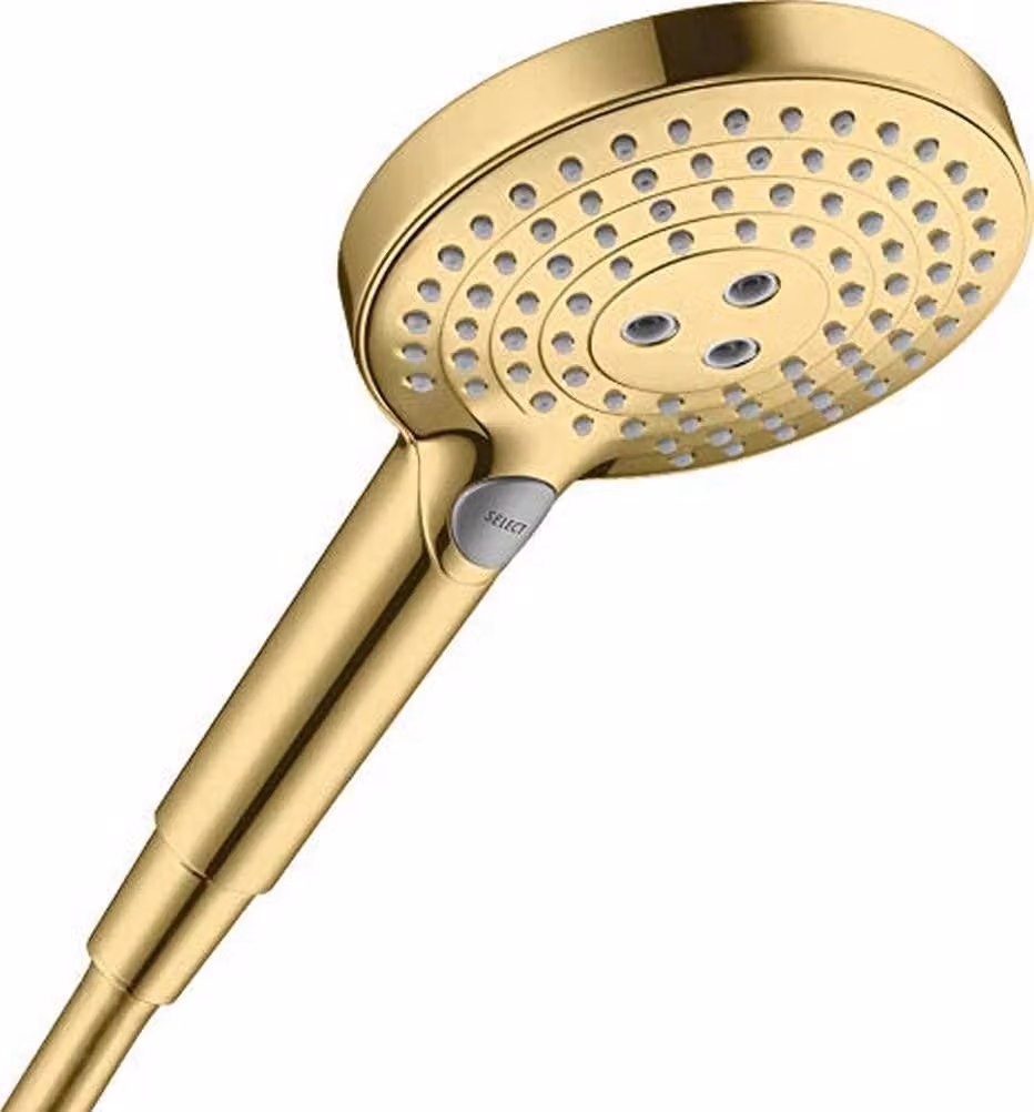 Doccia Raindance Select S 120, 3 getti, finitura dorata lucida