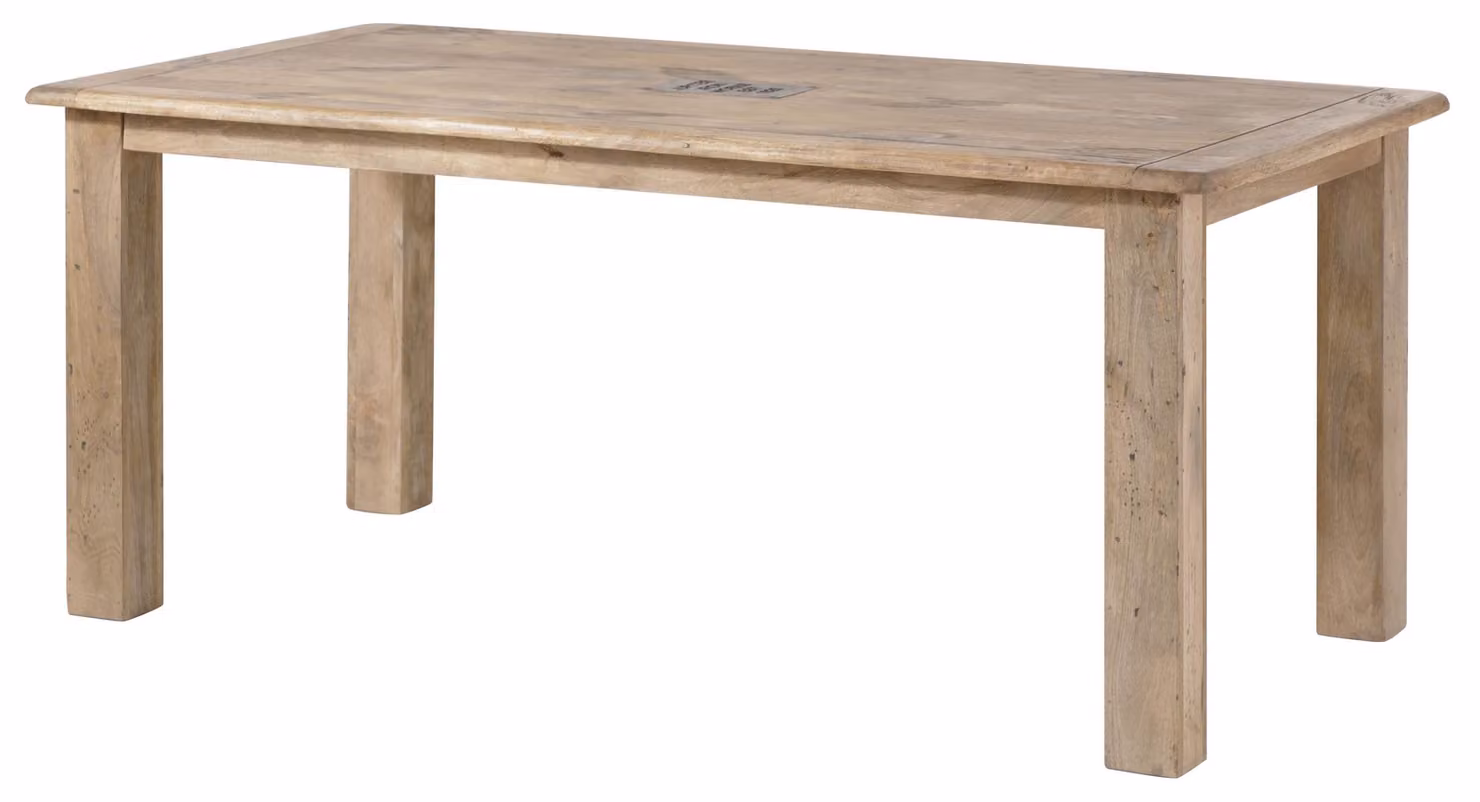 MASSIVMOEBEL24 | Esstisch Mango 160x90x76 beige lackiert RAILWAY #3000