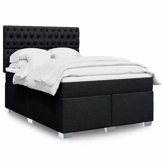 Letto Ibrido vidaXL con Materasso Nero e Struttura in Legno di Pino L/P: 160 x 200 cm – 1