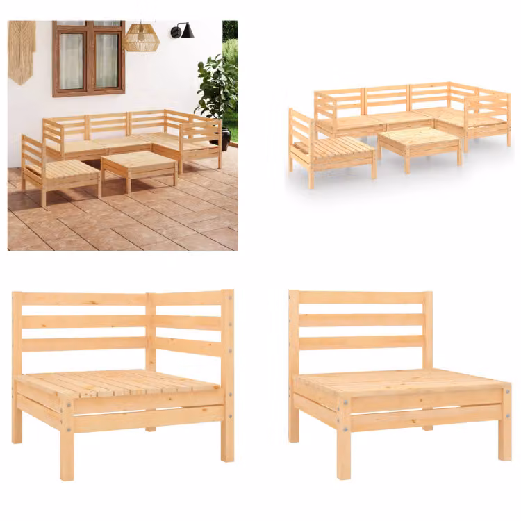 vidaXL set salotto da giardino 6 pezzi pino massiccio - Set salotto da giardino - Set salotto da giardino - Set divano pallet - Set divano pallet