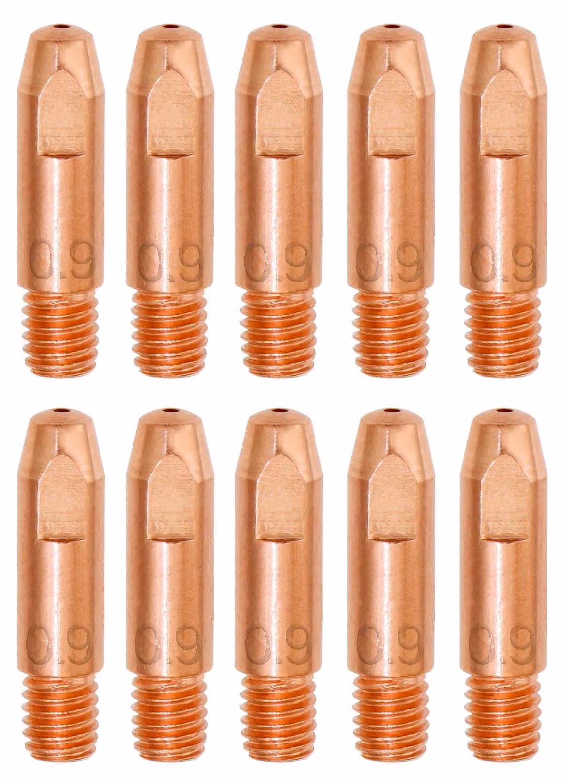 10 elettrodi di contatto in rame da 0,9 mm per torcia di saldatura MIG MAG MB24