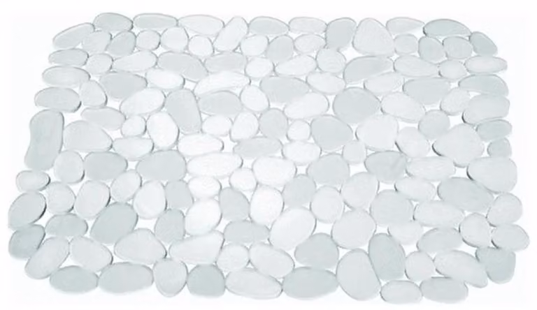 Azomor Tappetino sgocciolatore in plastica trasparente con motivo a ciottoli per lavello