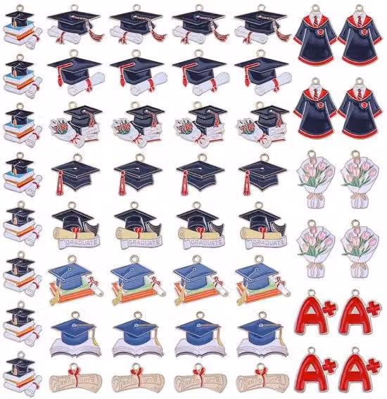 Set per la cerimonia di laurea - 13 modelli - Set in metallo da 52 pezzi