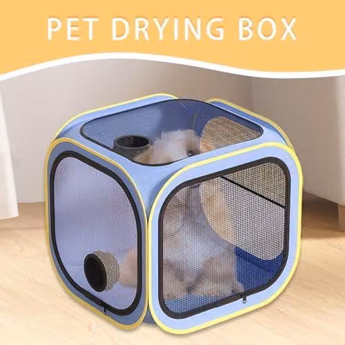 Asciugatrice pieghevole per cani e gatti, con funzione di asciugatura automatica, ideale per negozi di animali, toelettatura, bagni, lavaggi, uso esterno e domestico