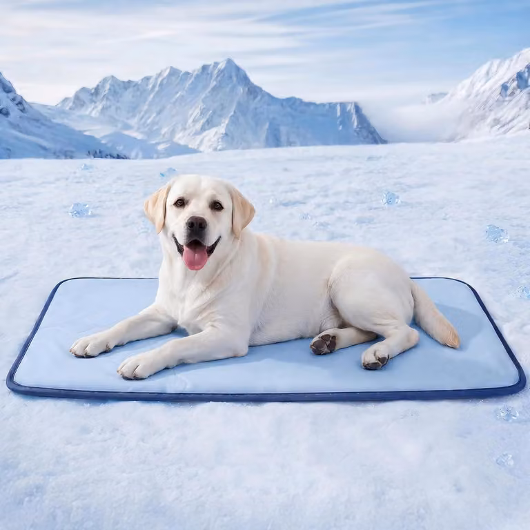 Tappetino refrigerante per cani e gatti, traspirante, pieghevole, facile da pulire, 90x50 cm, azzurro chiaro