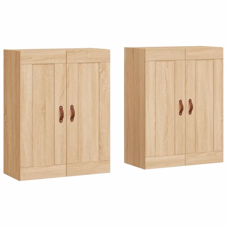 Armadietti a Parete 2 pz Rovere Sonoma in Legno Multistrato