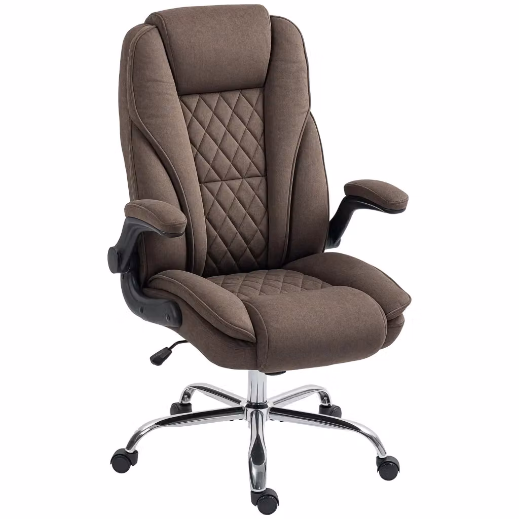Sedia da ufficio ergonomica XYLO in velluto marrone con braccioli e ruote, L/P/H: 70 x 70 x 114-122 cm – 2