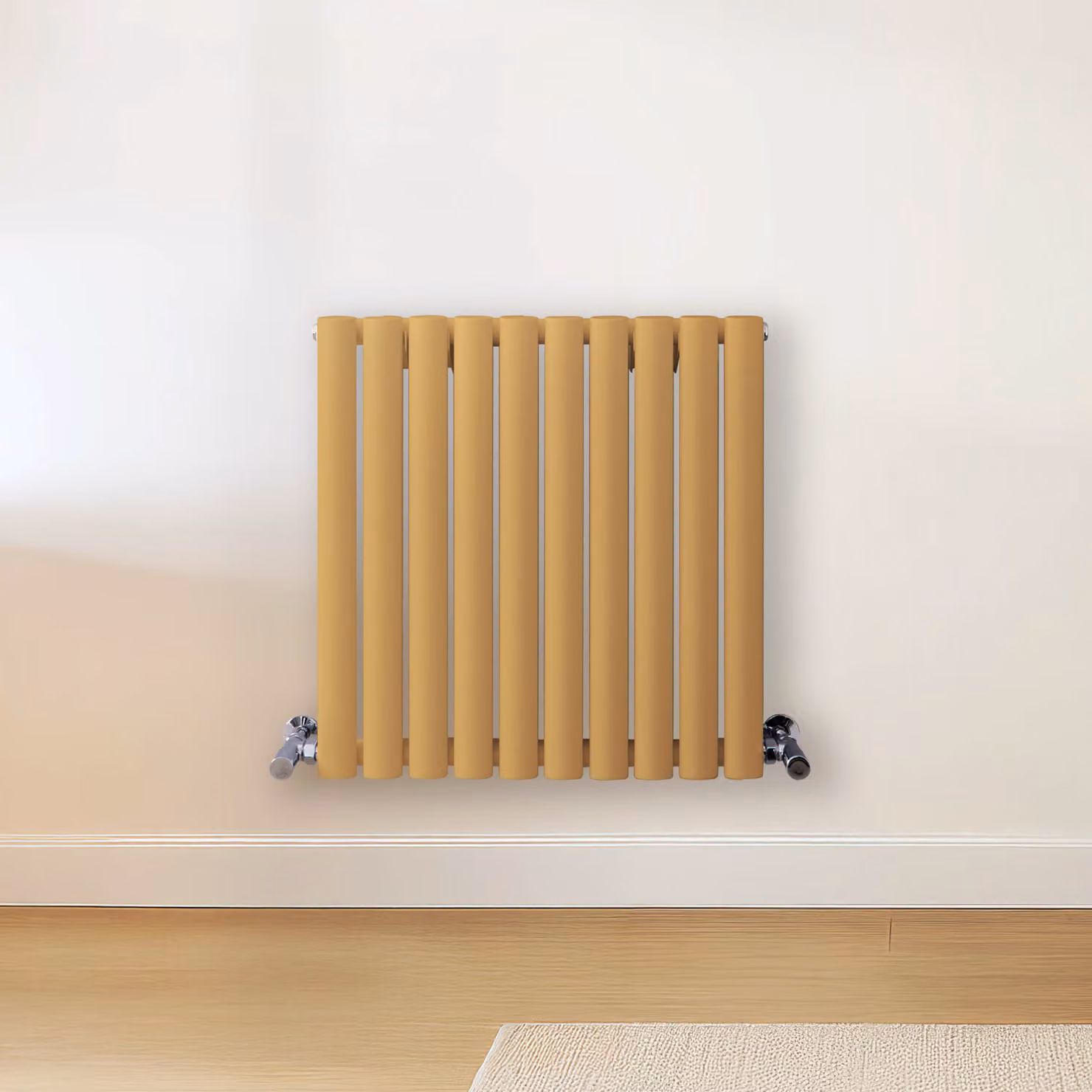 Radiatore di Design Orizzontale Giallo (Autumn Giallo) - 600mm x 590mm - Pannello Doppio  - Revive