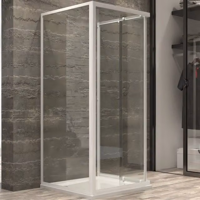 Ogomondo box cabina doccia corner 3 lati cristallo temprato trasparente 75x75x75