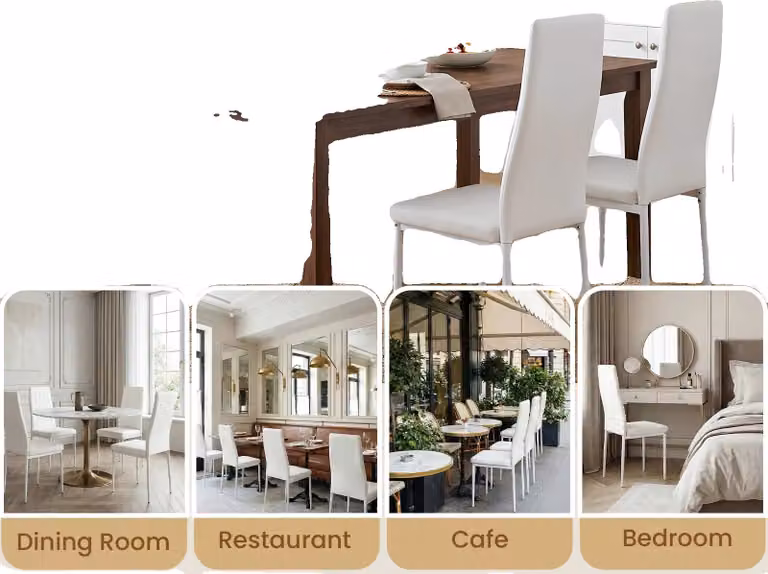 Sedie da sala da pranzo, design elegante, funzionalità salvaspazio, bianco 4 pezzi