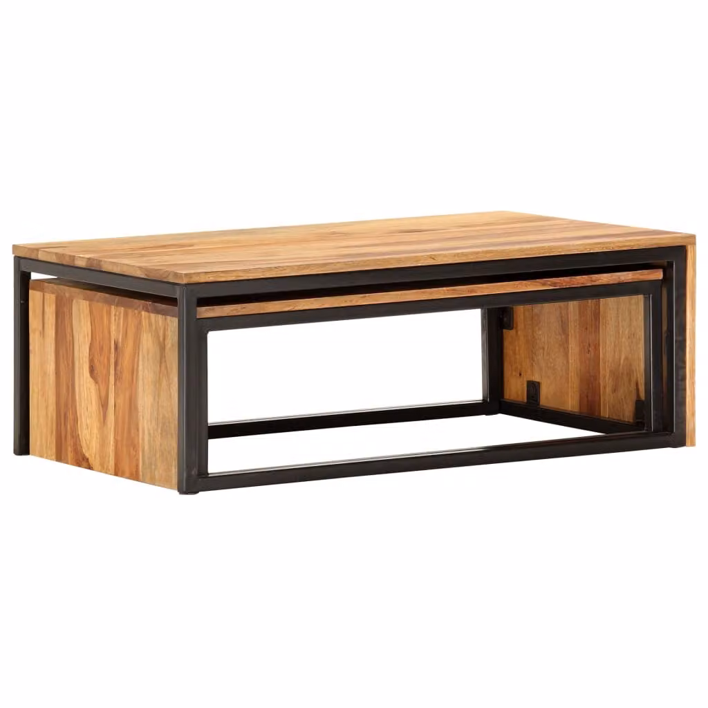 vidaXL Set tavoli 2 pz. Legno massiccio di acacia