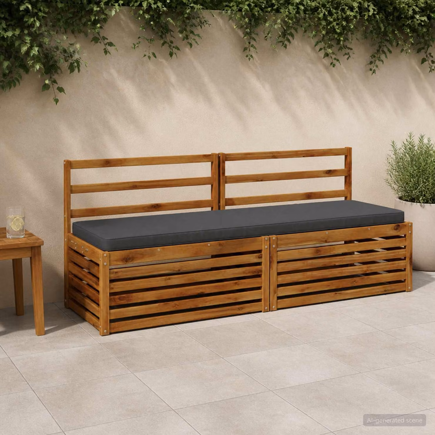 Cuscino per panchina vidaXL VUGHT in poliestere con rivestimento rimovibile e resistente ai raggi UV, colore antracite