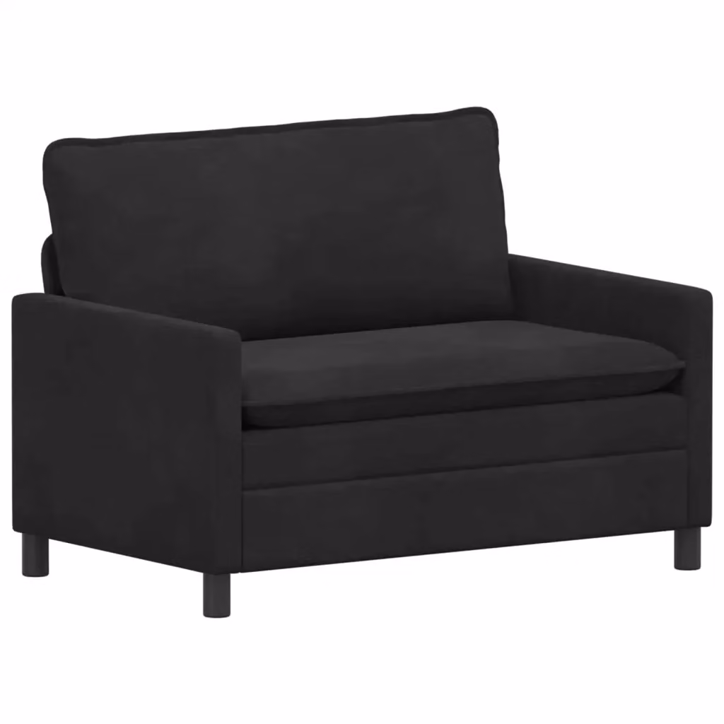 Divano moderno in velluto nero vidaXL L: 126 cm, P: 81 cm, H: 87,5 cm – 2