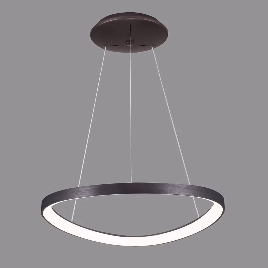 Lampada a sospensione Italux Morfi LED marrone e bianca, Ø 65 cm, 48W – 2