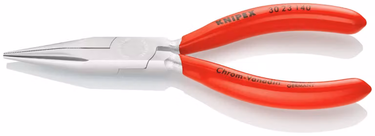 KNIPEX 30 23 140 Pinza a becchi lunghi con rivestimento in plastica, cromata 140 mm