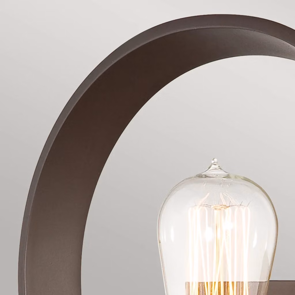 Applique da parete Quoizel Theater Row in metallo bronzo e vetro trasparente con attacco E27 in stile industriale – 2