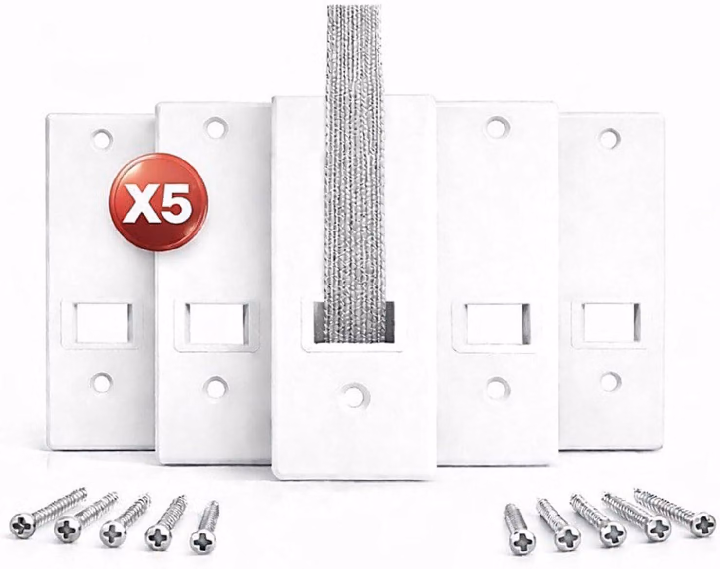 Piastra di copertura per avvolgitore di tende avvolgibili, confezione da 5 pezzi, colore bianco, dimensioni 135 mm, ricambio per tende avvolgibili