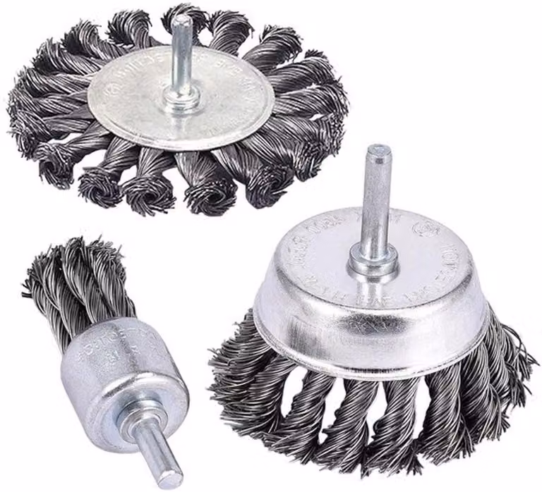 Set di 3 spazzole metalliche per la rimozione di ruggine, corrosione e vernice - spazzole da 8 cm e da 1 pollice con attacco da 1/4 di pollice