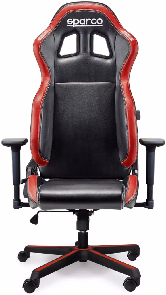 Poltrona da gaming Sparco Icon Hobby Shop Solution, modello moderno con seduta girevole e braccioli, colore nero e rosso, in ecopelle – 2